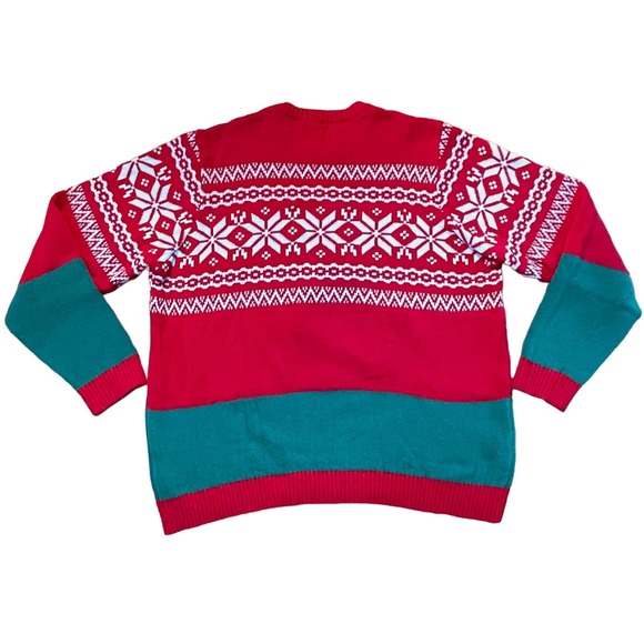 Blizzard Bay Tyrannosaurus Rex Santa Claws Ugly Christmas Sweater Size XL NWOT - Picture 3 of 6